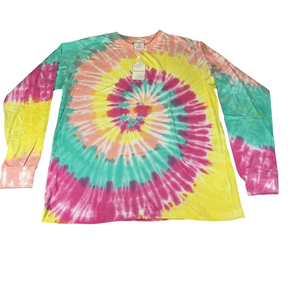 Dreamsicle Candy Typhoon Tie Dye Long Sleeve Shirt Womens Large NWT